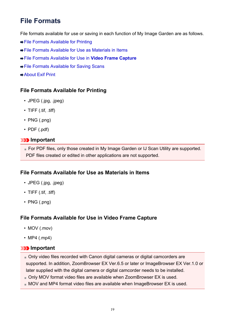 File formats, For details | Canon PIXMA IP2700 User Manual | Page 19 / 339