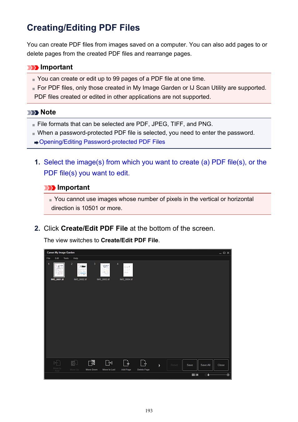 Creating/editing pdf files | Canon PIXMA IP2700 User Manual | Page 193 / 339
