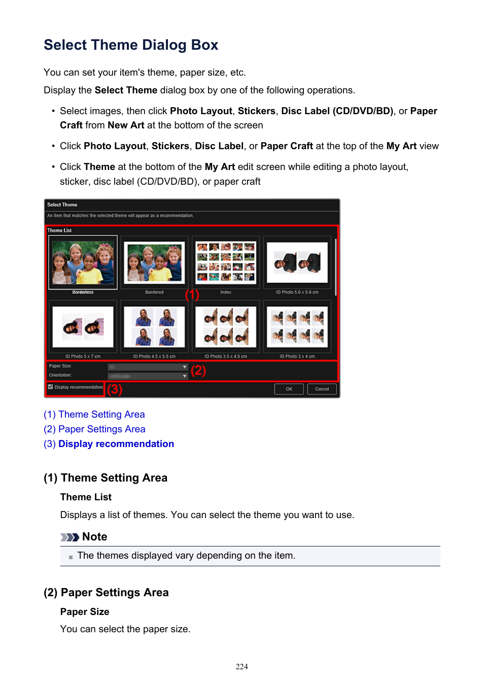 Select theme dialog box, Select theme, Dialog box | Canon PIXMA IP2700 User Manual | Page 224 / 339