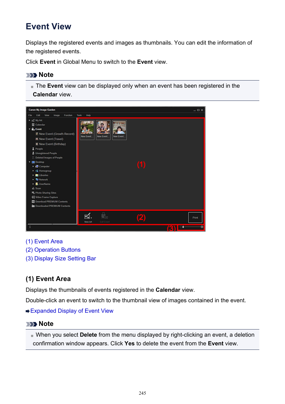 Event view | Canon PIXMA IP2700 User Manual | Page 245 / 339