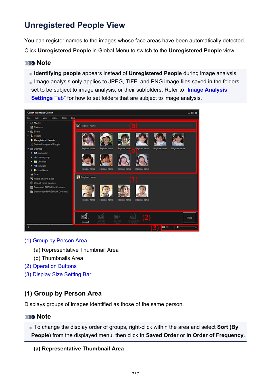 Unregistered people view, The view switches to, Unregistered people | Canon PIXMA IP2700 User Manual | Page 257 / 339