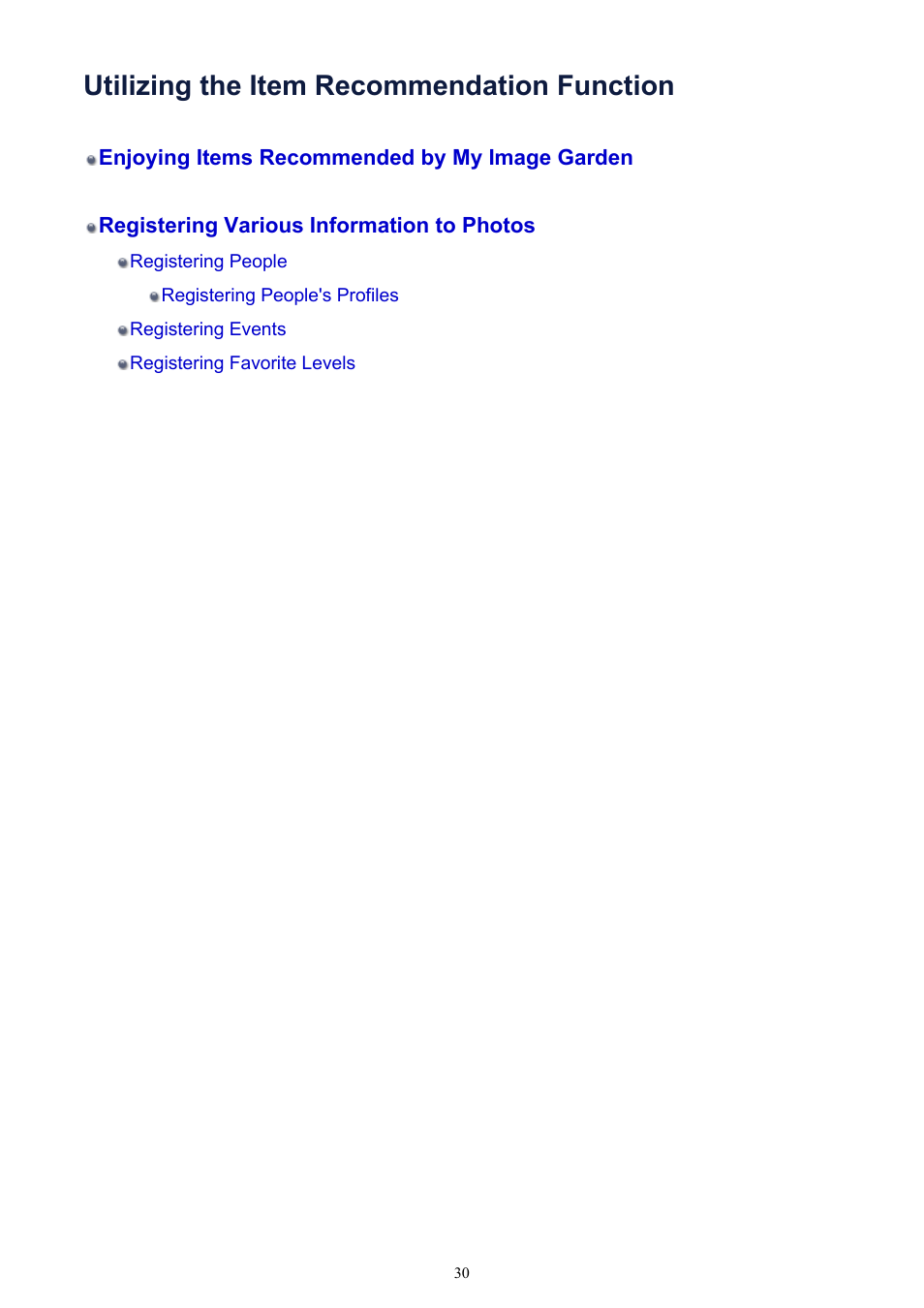 Utilizing the item recommendation function | Canon PIXMA IP2700 User Manual | Page 30 / 339