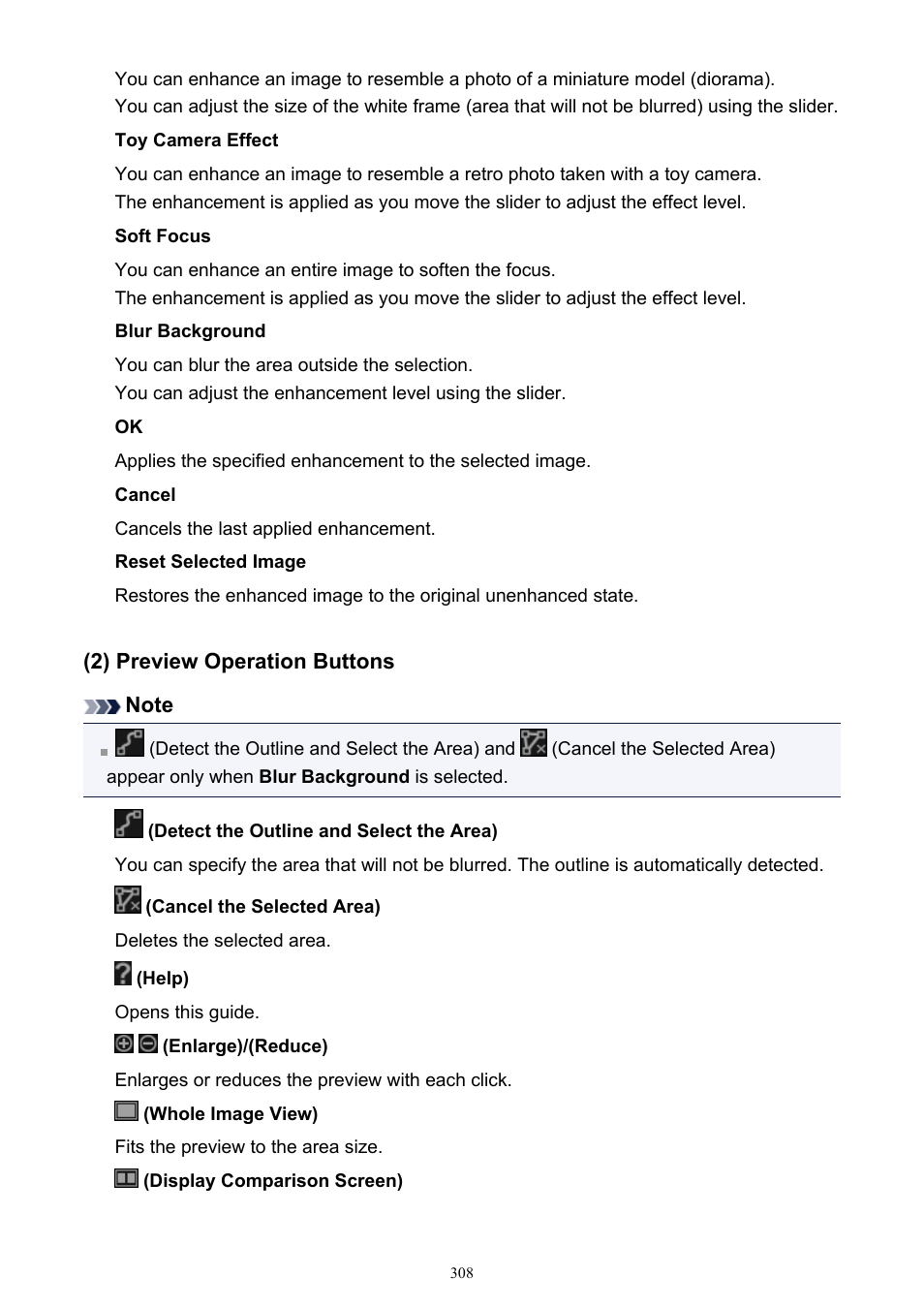2) preview operation buttons | Canon PIXMA IP2700 User Manual | Page 308 / 339