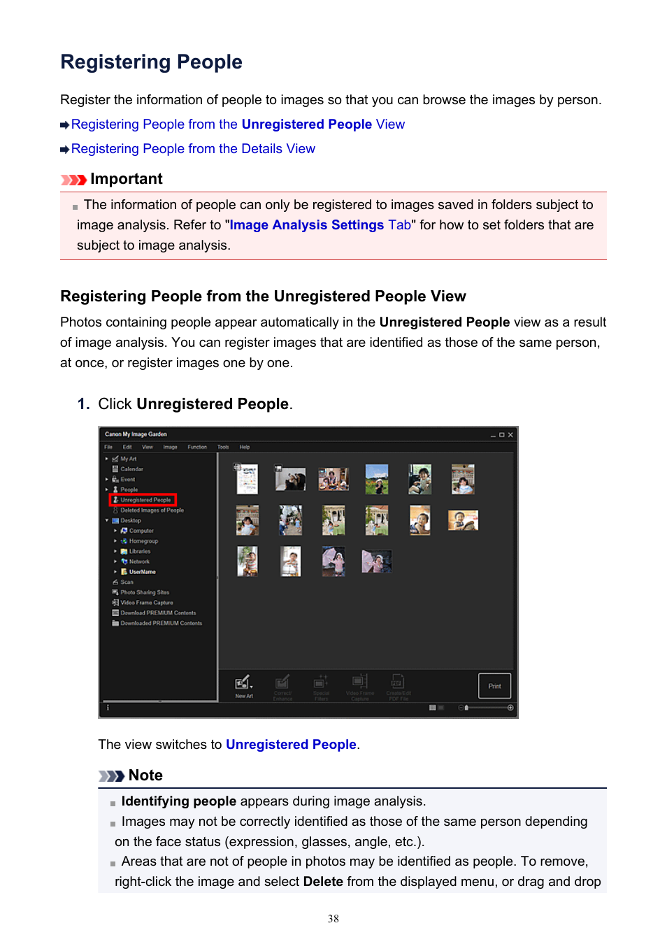 Registering people | Canon PIXMA IP2700 User Manual | Page 38 / 339