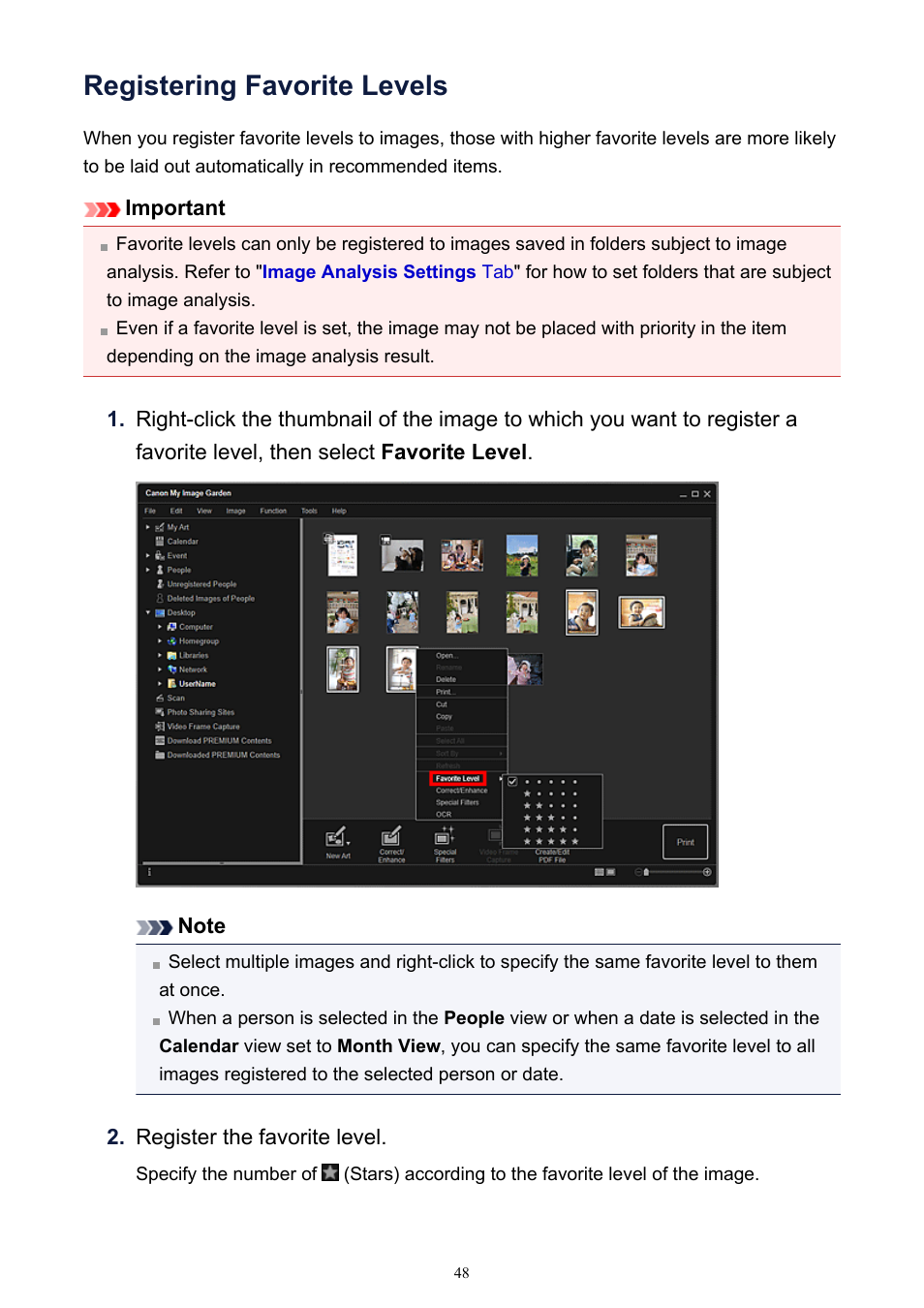 Registering favorite levels | Canon PIXMA IP2700 User Manual | Page 48 / 339