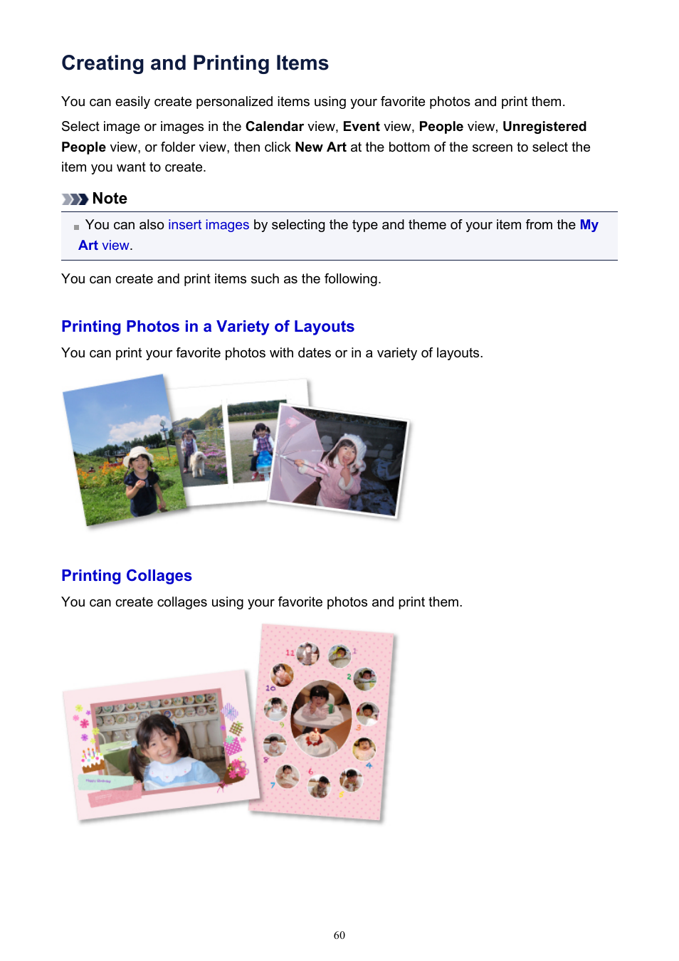 Creating and printing items | Canon PIXMA IP2700 User Manual | Page 60 / 339