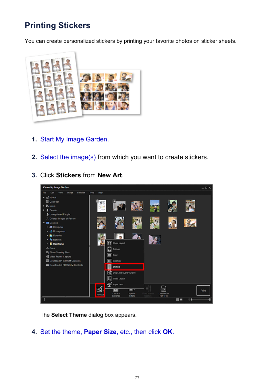 Printing stickers | Canon PIXMA IP2700 User Manual | Page 77 / 339