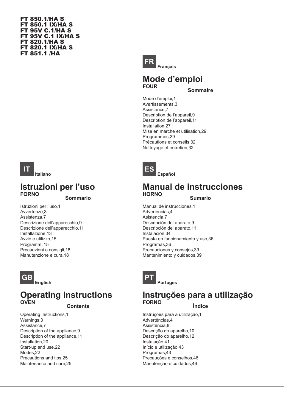 Hotpoint Ariston Tradición FT 95VC.1 (AN)-HA S User Manual | 72 pages