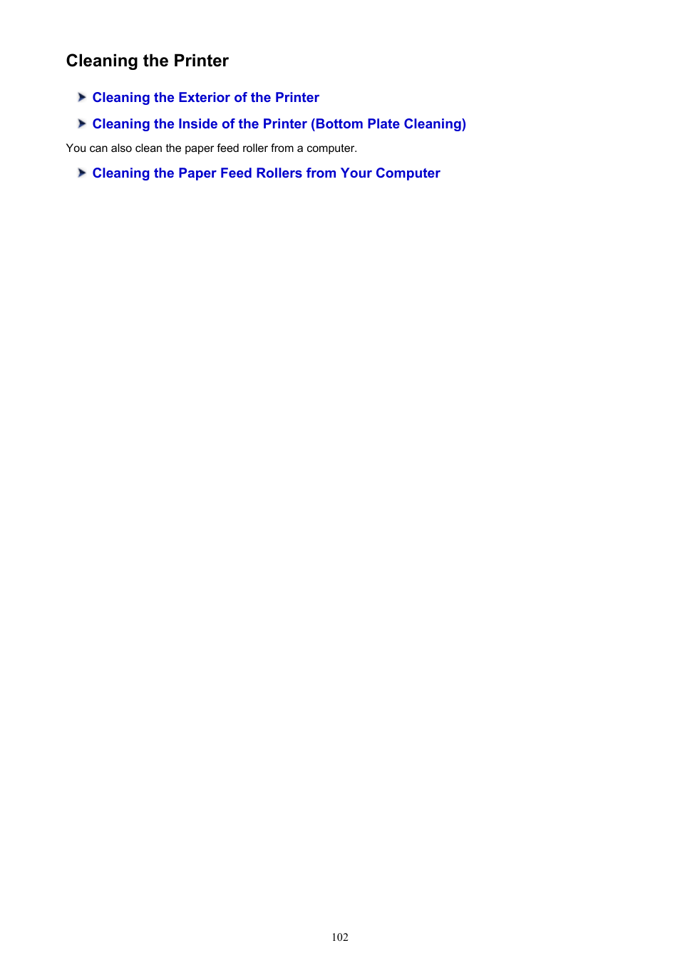 Cleaning the printer | Canon PIXMA iX6850 User Manual | Page 102 / 378