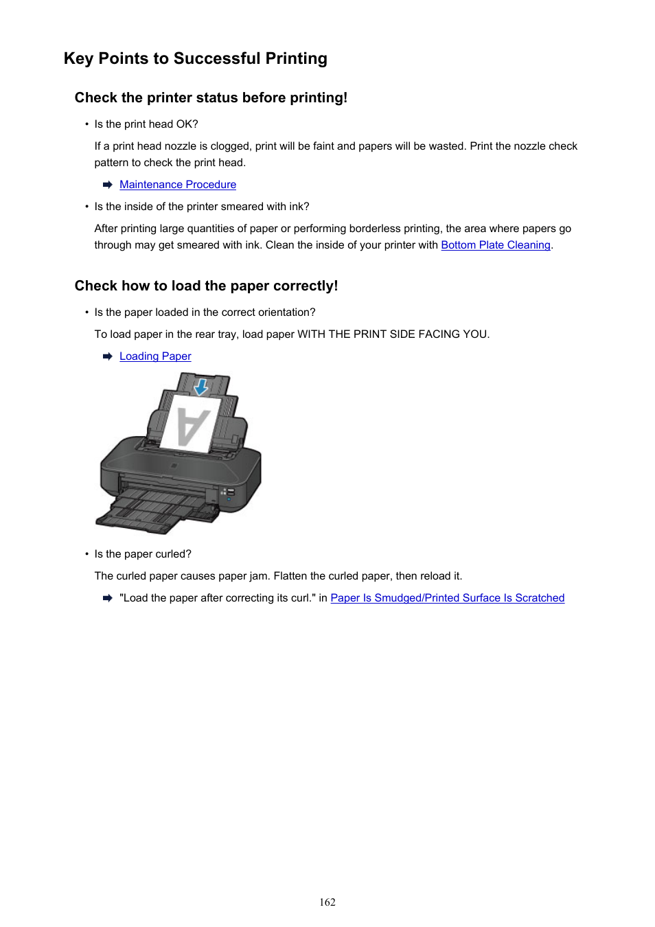 Key points to successful printing | Canon PIXMA iX6850 User Manual | Page 162 / 378