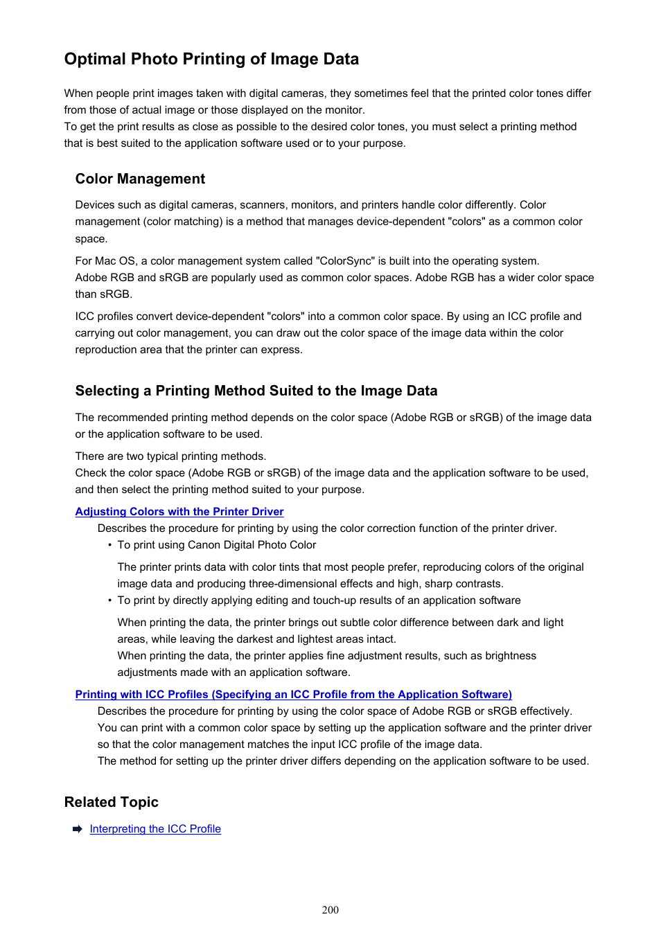 Optimal photo printing of image data | Canon PIXMA iX6850 User Manual | Page 200 / 378