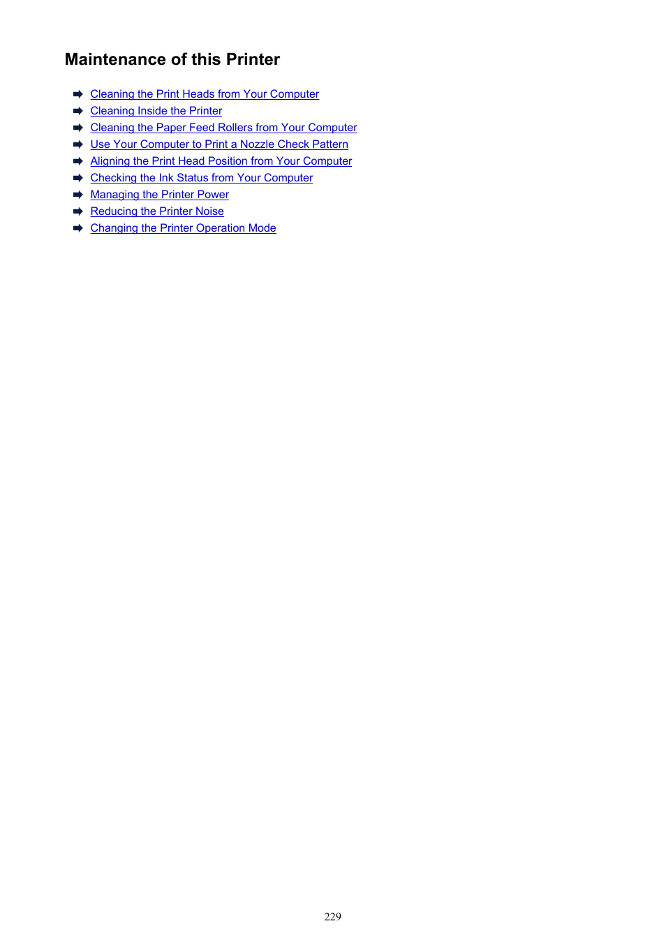 Maintenance of this printer | Canon PIXMA iX6850 User Manual | Page 229 / 378