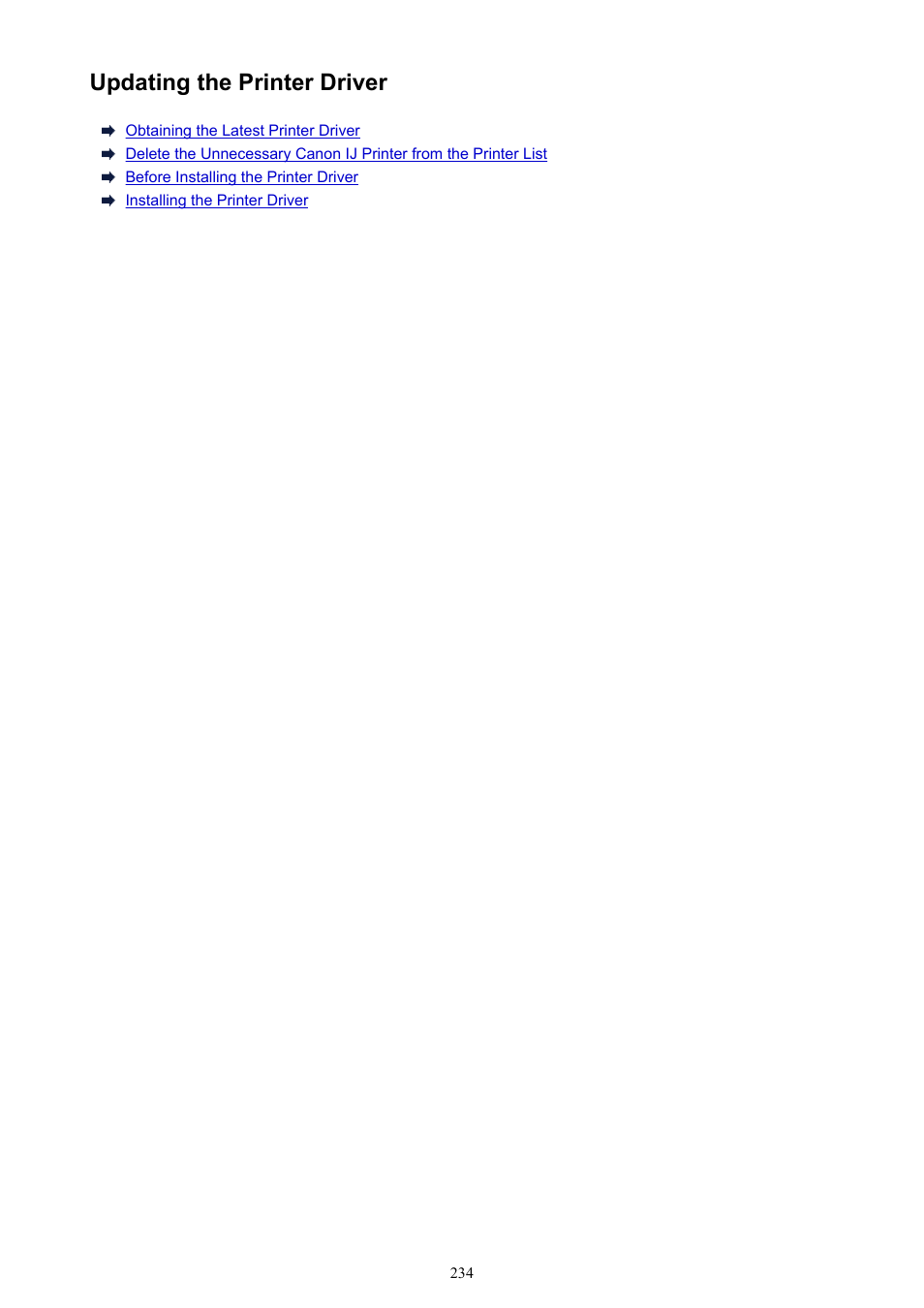 Updating the printer driver | Canon PIXMA iX6850 User Manual | Page 234 / 378
