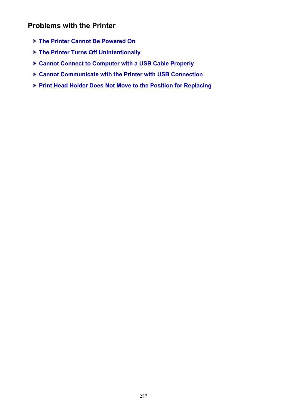 Problems with the printer | Canon PIXMA iX6850 User Manual | Page 287 / 378