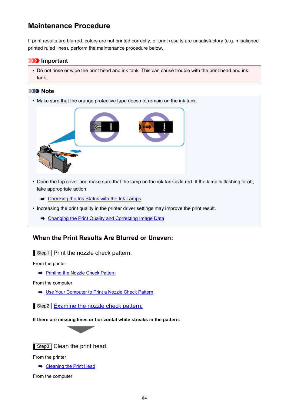 Maintenance procedure, Maintenance, Procedure | Canon PIXMA iX6850 User Manual | Page 84 / 378
