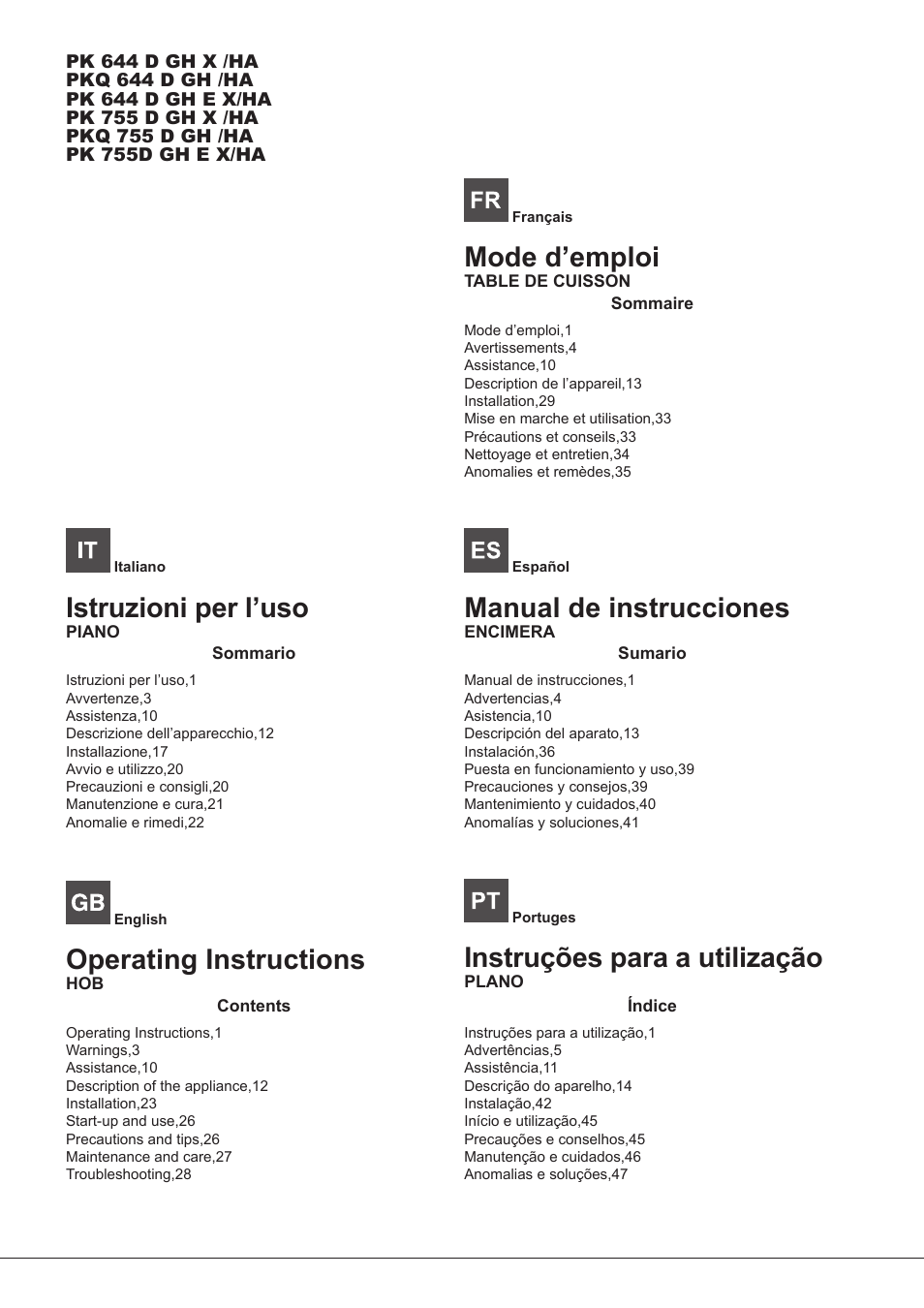 Hotpoint Ariston PK 755 D GH X-HA User Manual | 80 pages