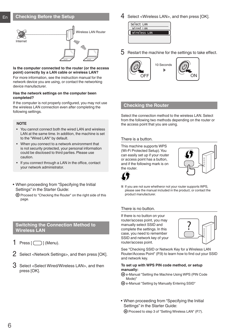 Wireless lan checking the router | Canon i-SENSYS MF4780w User Manual | Page 6 / 120