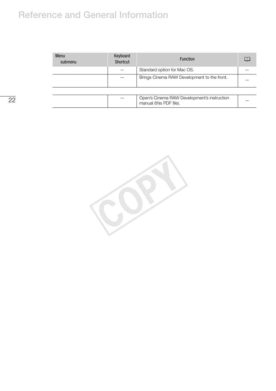 Cop y, Reference and general information | Canon EOS C500 PL User Manual | Page 22 / 24