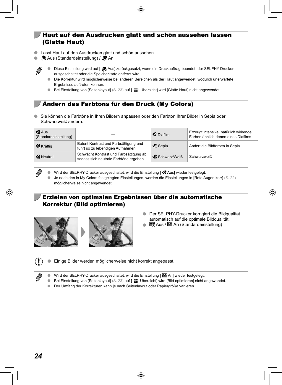 Ändern des farbtons für den druck (my colors) | Canon SELPHY CP810 User Manual | Page 104 / 360
