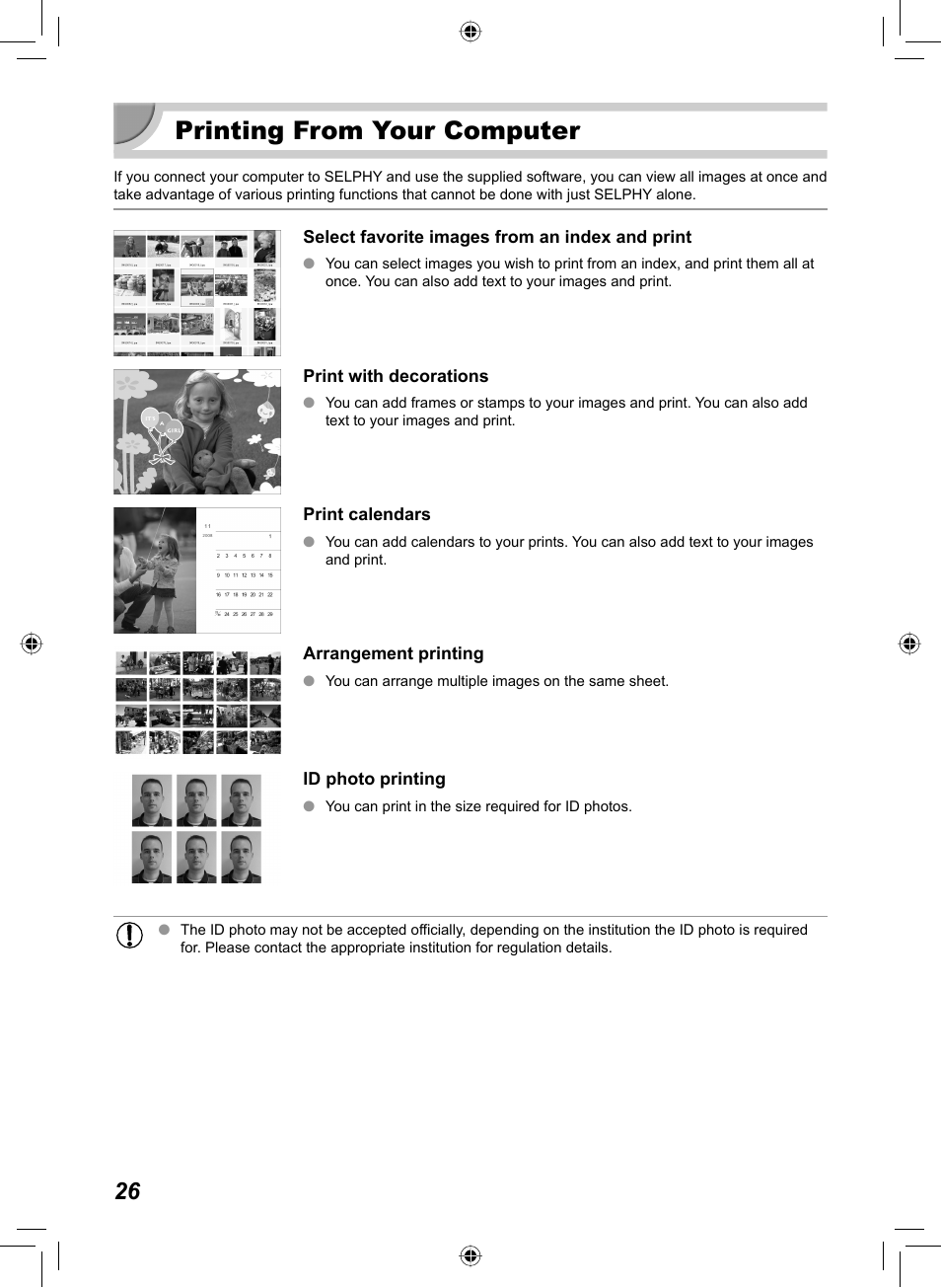 Printing from your computer | Canon SELPHY CP810 User Manual | Page 26 / 360