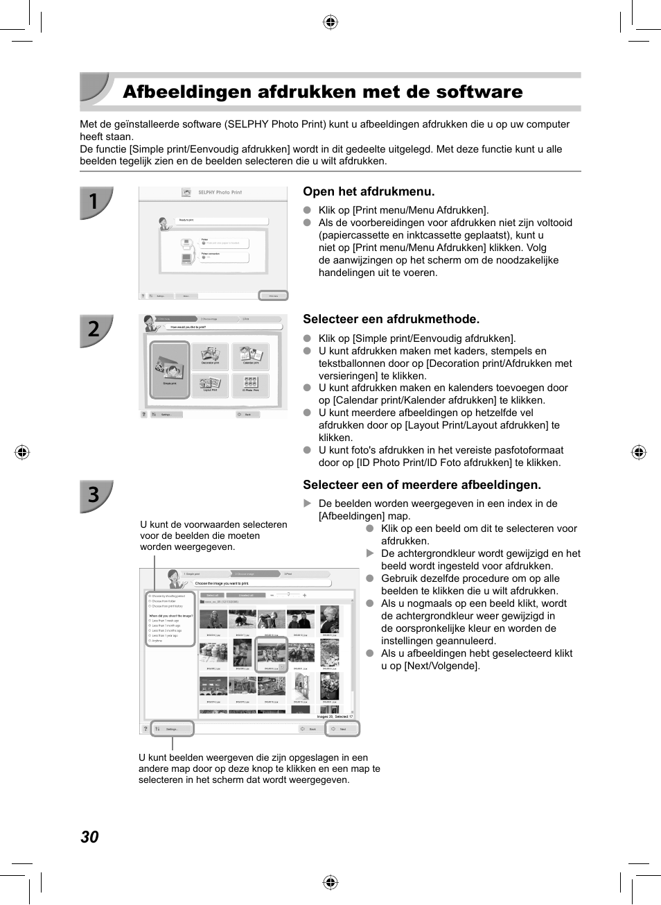 Afbeeldingen afdrukken met de software | Canon SELPHY CP810 User Manual | Page 270 / 360
