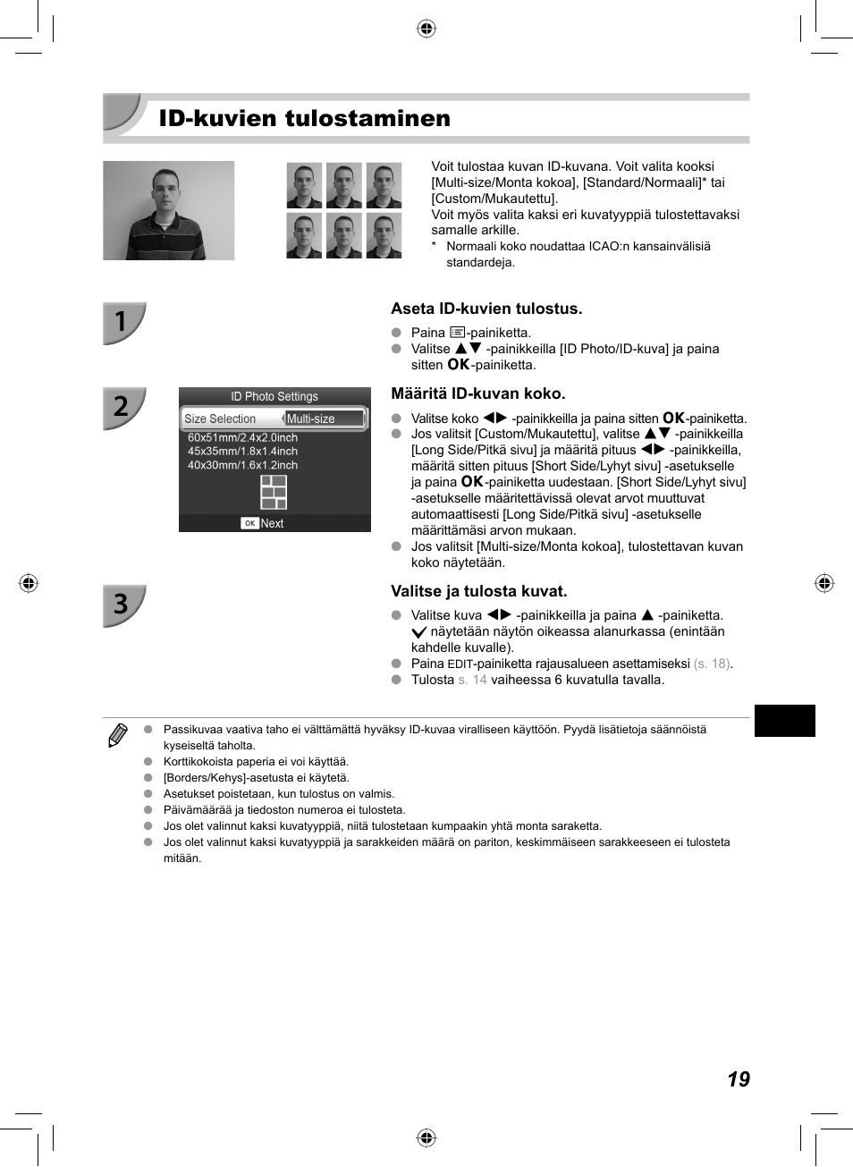 Id-kuvien tulostaminen | Canon SELPHY CP810 User Manual | Page 299 / 360