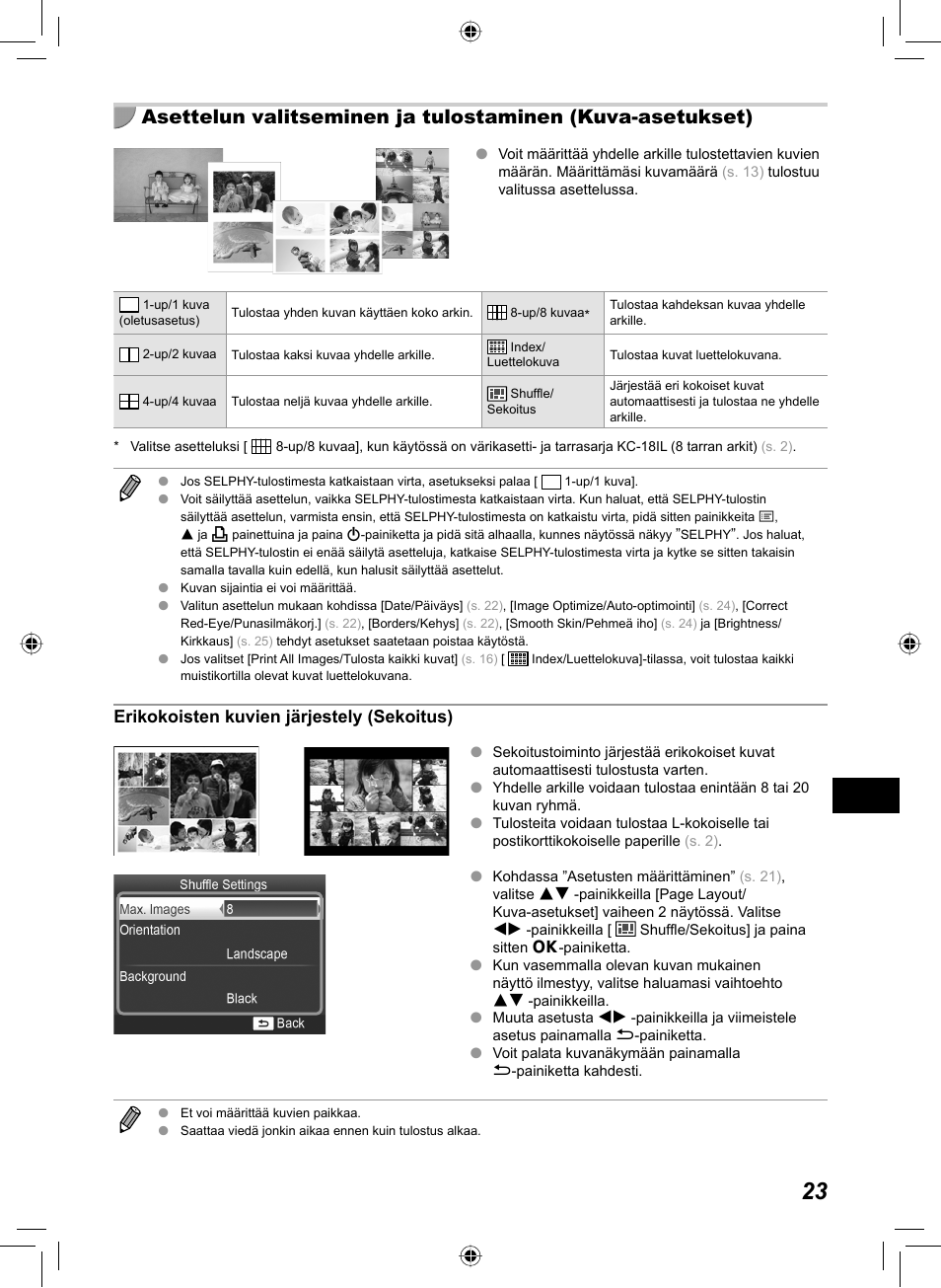 Erikokoisten kuvien järjestely (sekoitus) | Canon SELPHY CP810 User Manual | Page 303 / 360