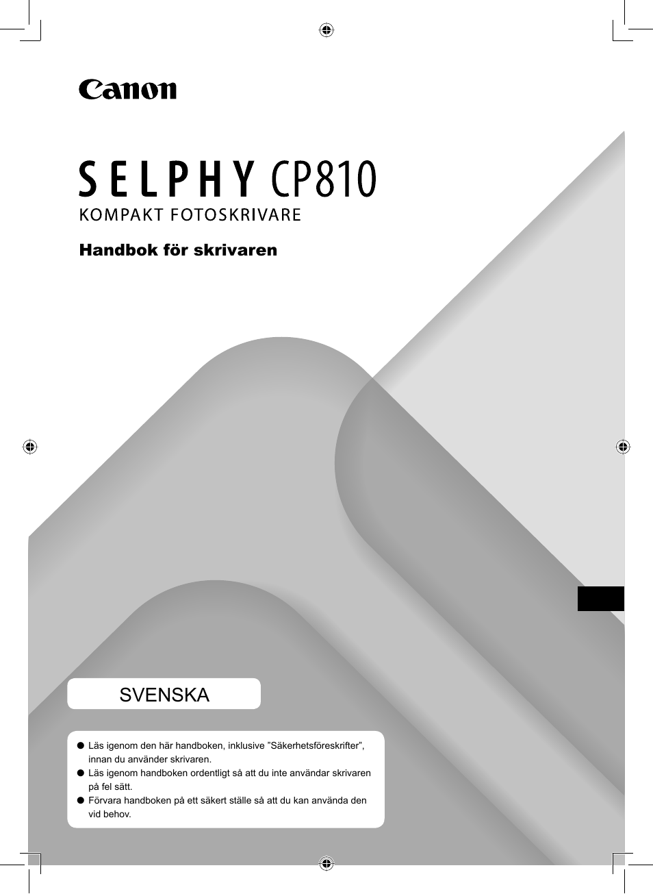 Svenska, Handbok för skrivaren | Canon SELPHY CP810 User Manual | Page 321 / 360