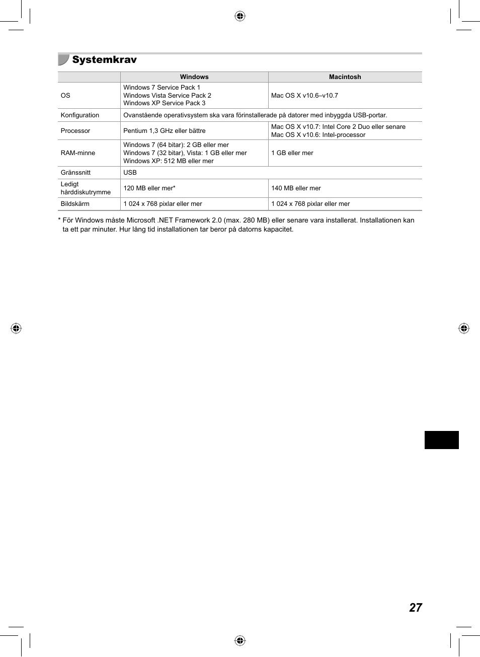 Systemkrav | Canon SELPHY CP810 User Manual | Page 347 / 360