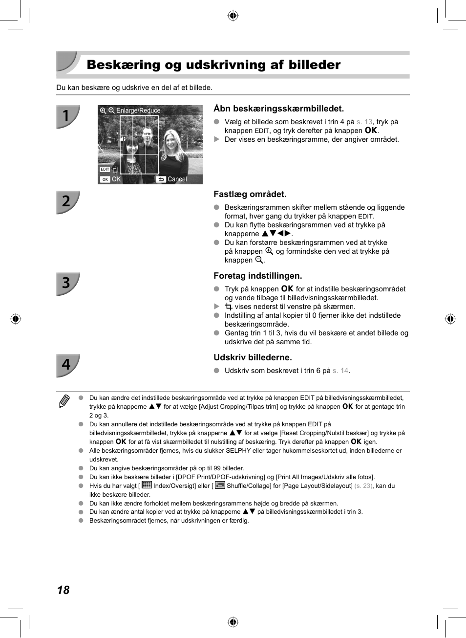 Beskæring og udskrivning af billeder | Canon SELPHY CP810 User Manual | Page 58 / 360