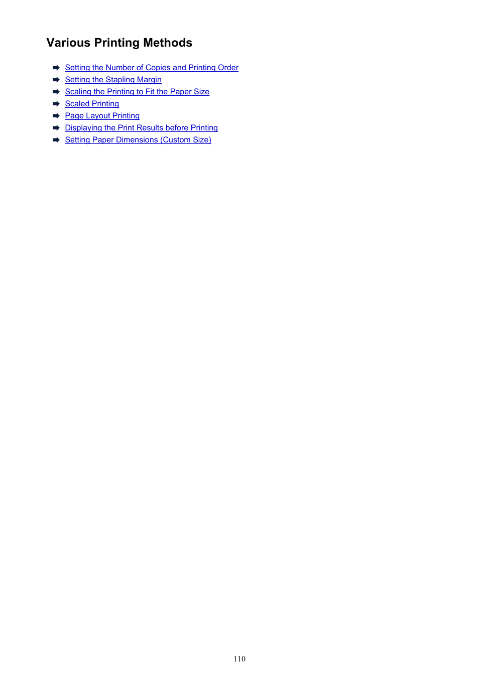 Various printing methods | Canon PIXMA iP2850 User Manual | Page 110 / 246