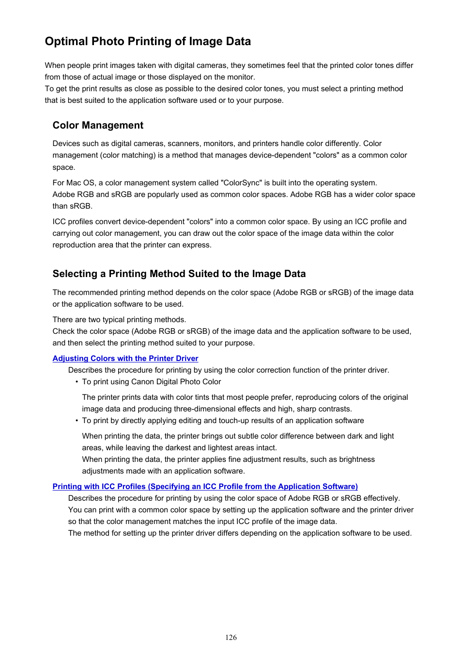 Optimal photo printing of image data | Canon PIXMA iP2850 User Manual | Page 126 / 246
