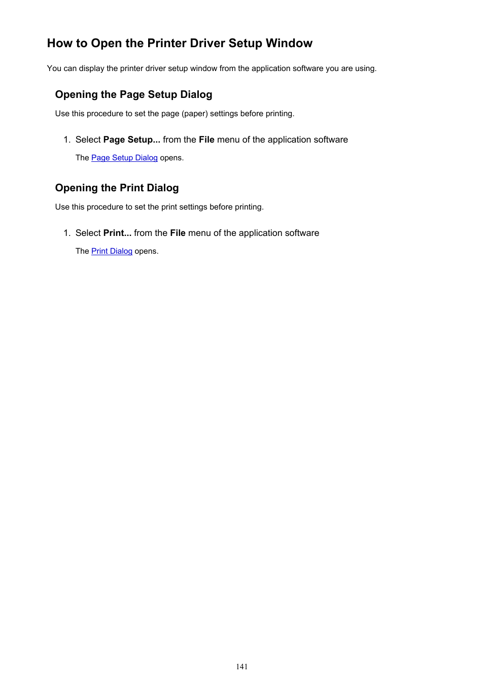 How to open the printer driver setup window | Canon PIXMA iP2850 User Manual | Page 141 / 246