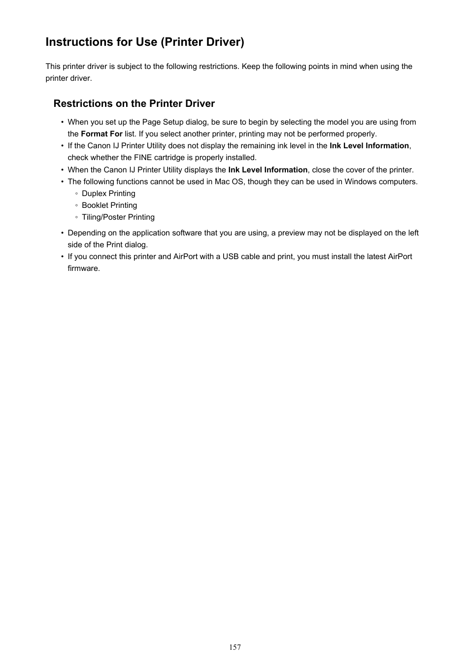 Instructions for use (printer driver) | Canon PIXMA iP2850 User Manual | Page 157 / 246