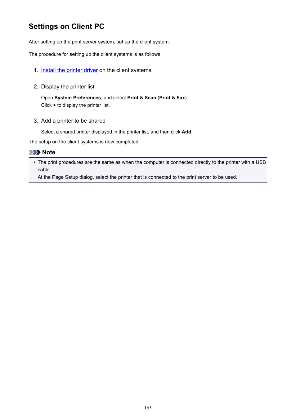 Settings on client pc | Canon PIXMA iP2850 User Manual | Page 165 / 246