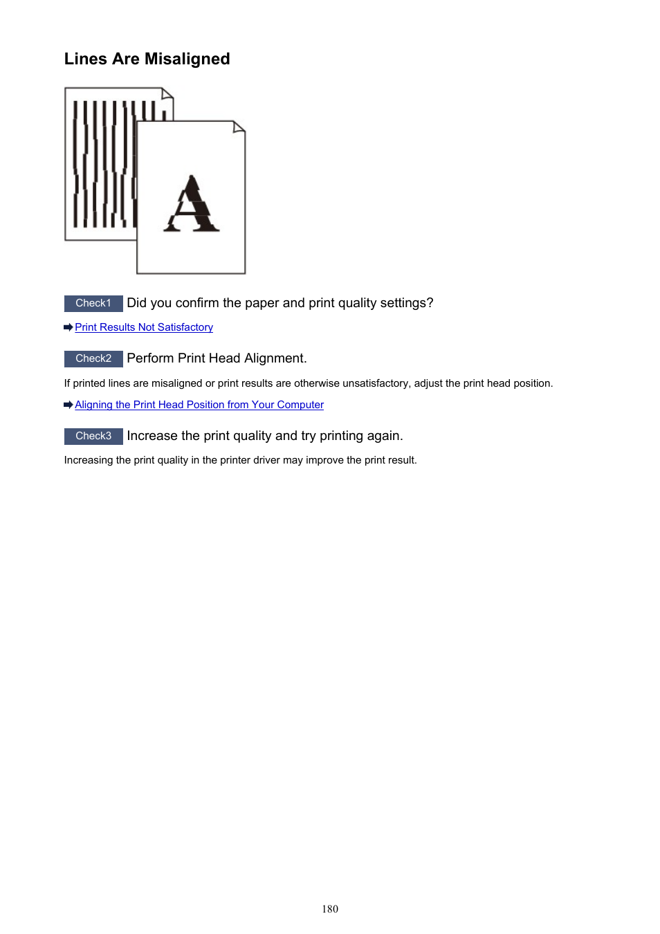 Lines are misaligned | Canon PIXMA iP2850 User Manual | Page 180 / 246