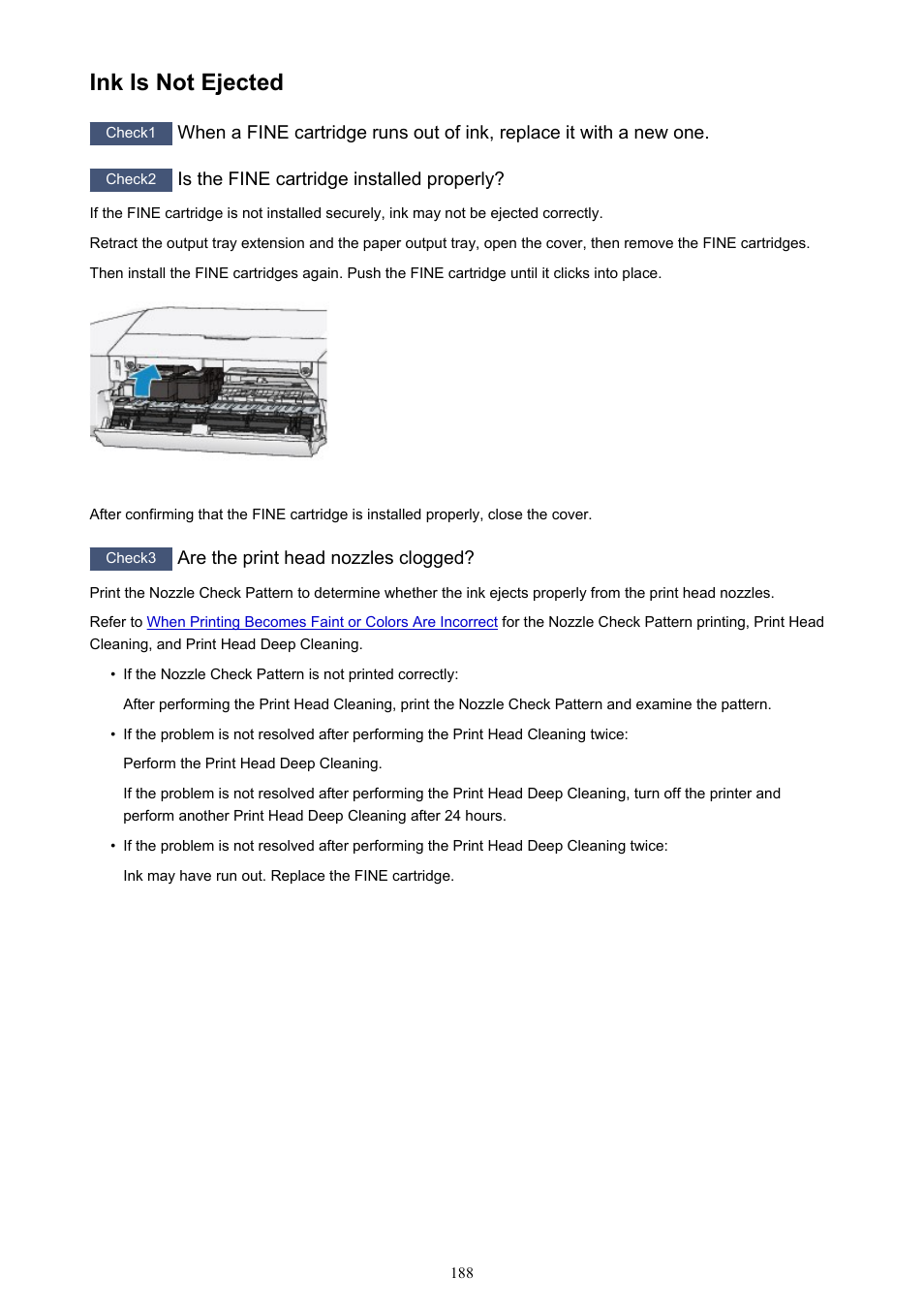 Ink is not ejected | Canon PIXMA iP2850 User Manual | Page 188 / 246