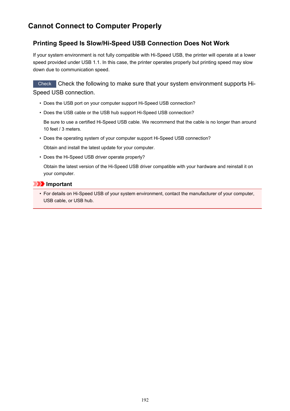 Cannot connect to computer properly | Canon PIXMA iP2850 User Manual | Page 192 / 246