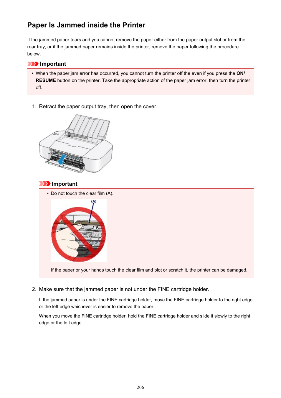 Paper is jammed inside the printer | Canon PIXMA iP2850 User Manual | Page 206 / 246