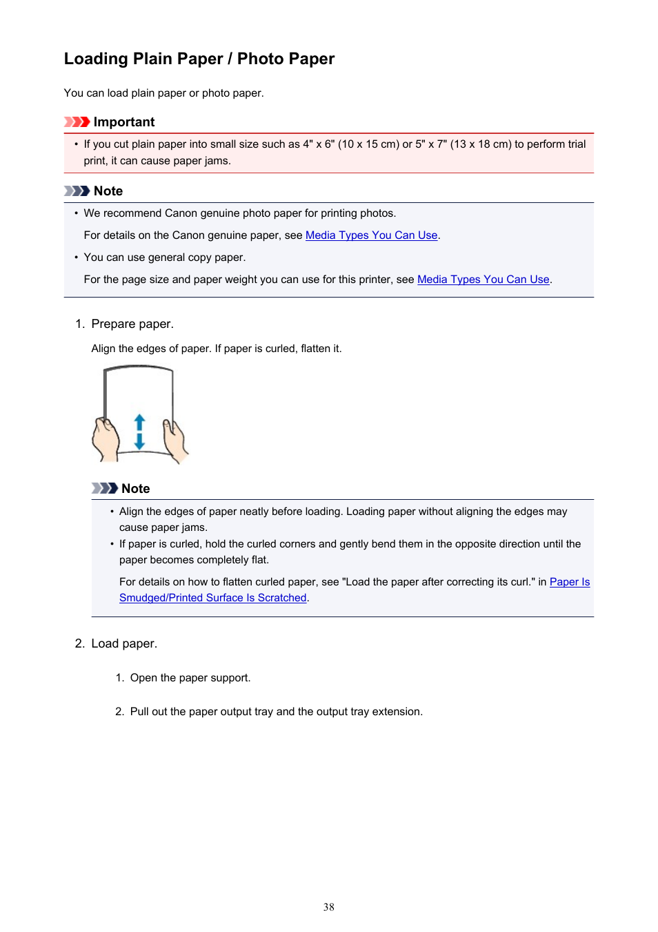 Loading plain paper / photo paper | Canon PIXMA iP2850 User Manual | Page 38 / 246