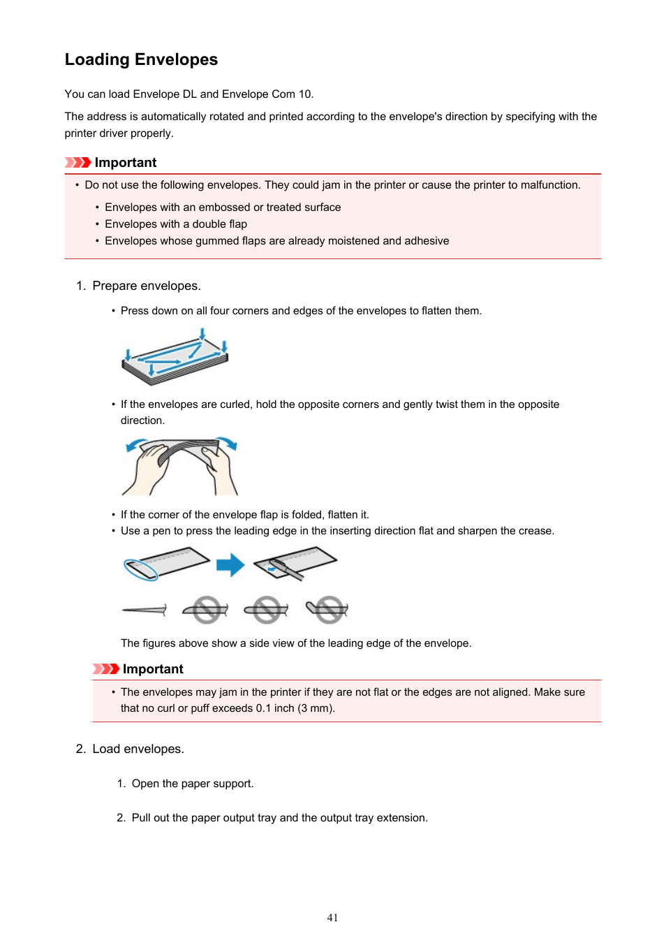 Loading envelopes | Canon PIXMA iP2850 User Manual | Page 41 / 246