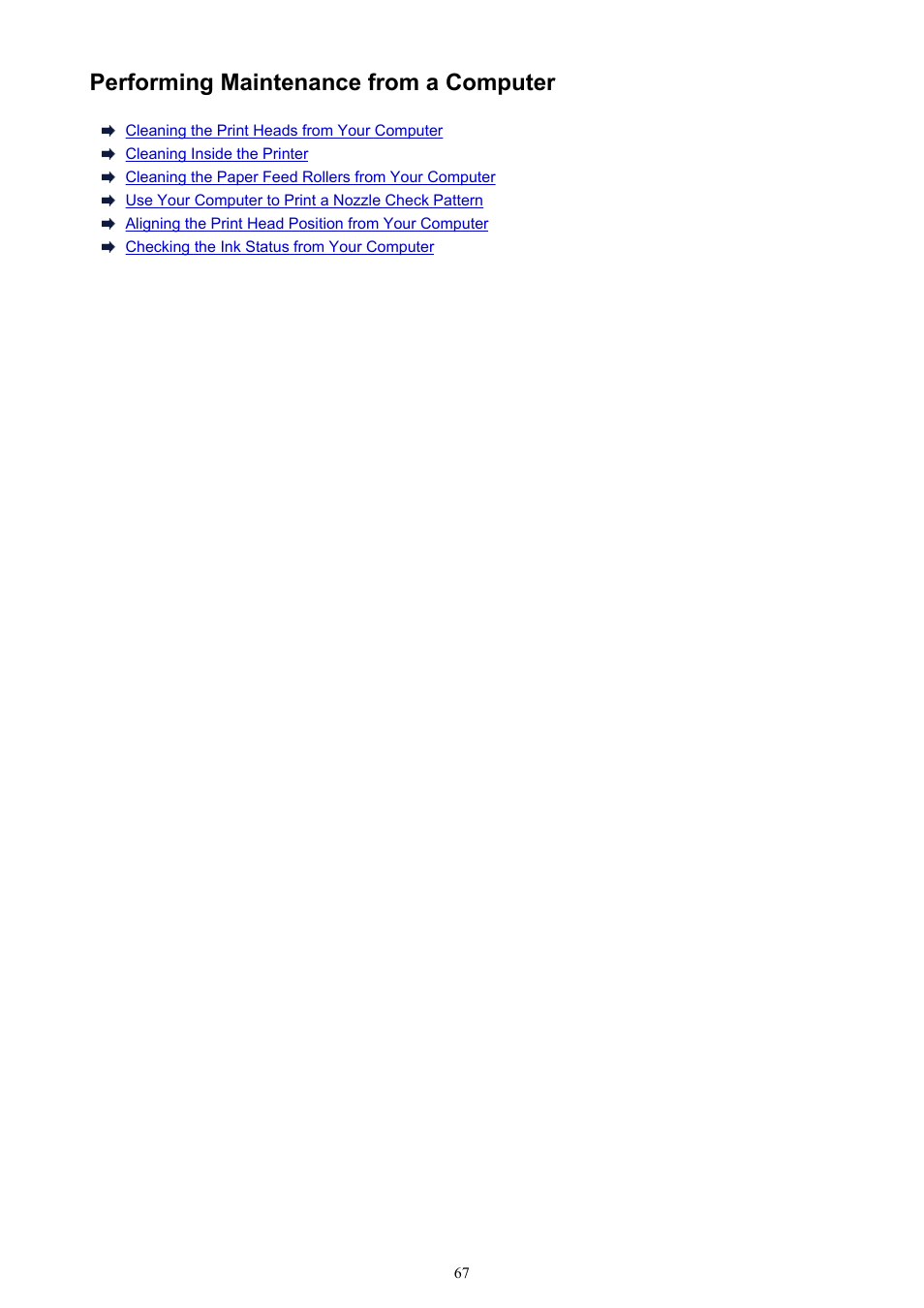 Performing maintenance from a computer | Canon PIXMA iP2850 User Manual | Page 67 / 246