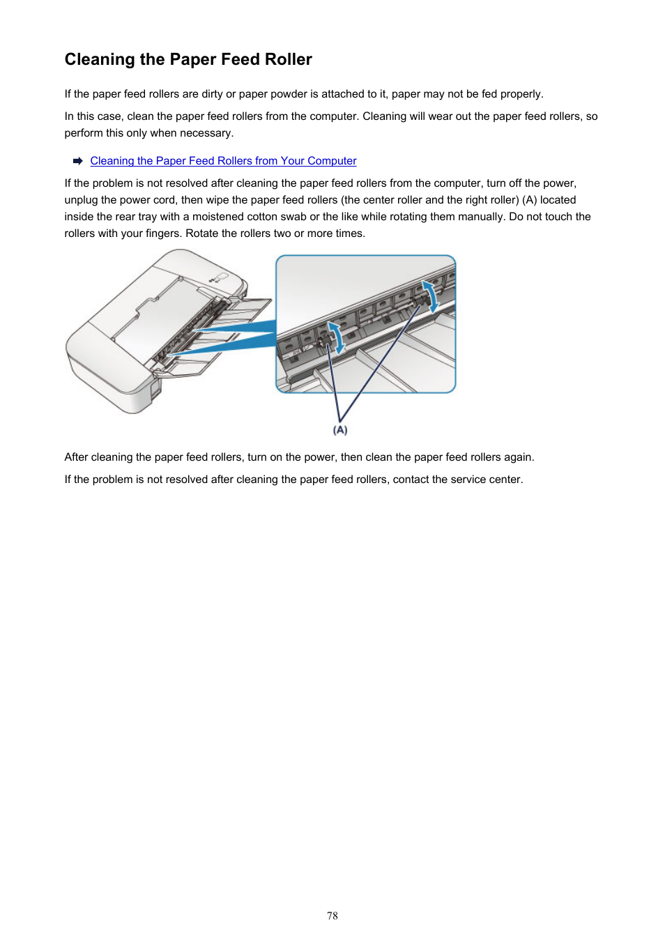 Cleaning the paper feed roller | Canon PIXMA iP2850 User Manual | Page 78 / 246