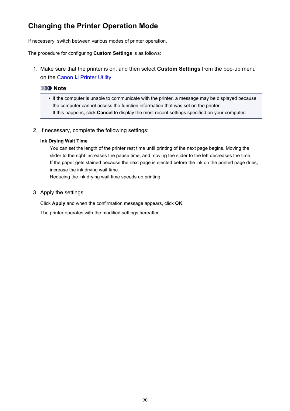Changing the printer operation mode | Canon PIXMA iP2850 User Manual | Page 90 / 246