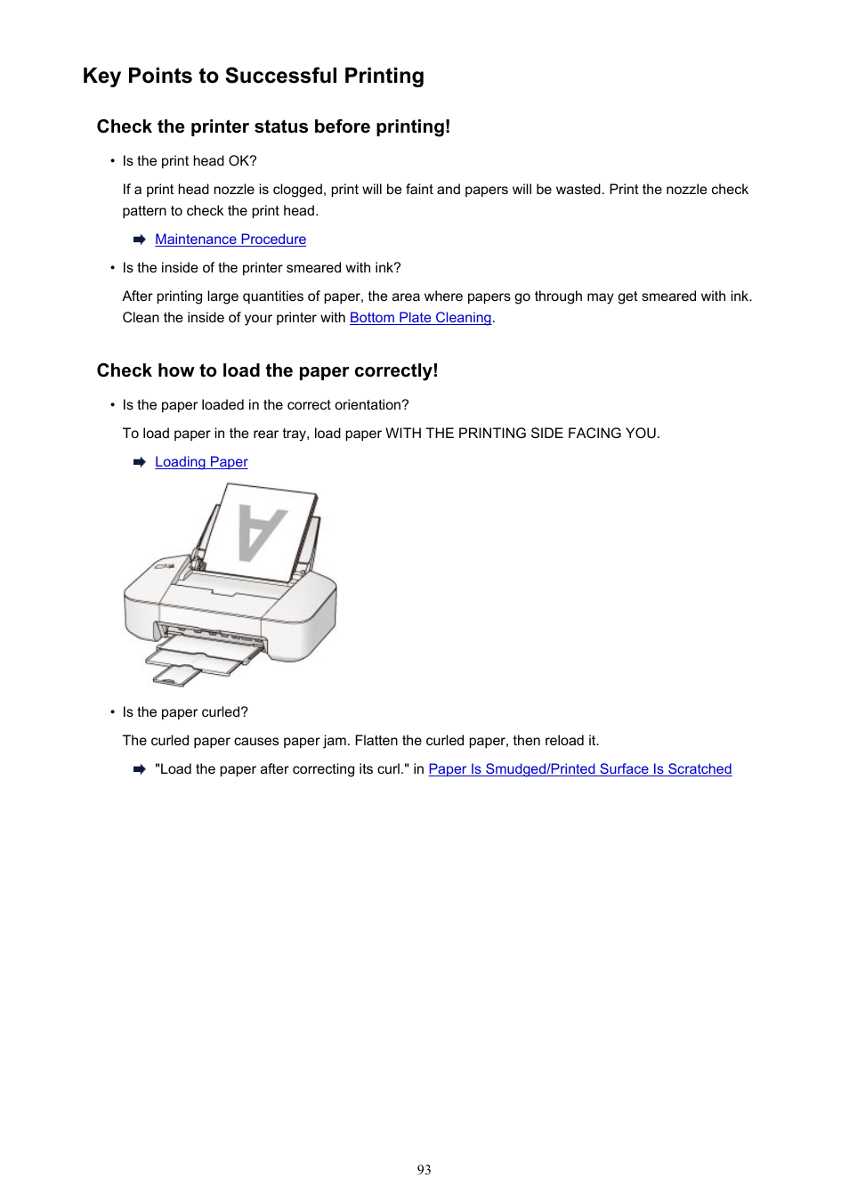 Key points to successful printing | Canon PIXMA iP2850 User Manual | Page 93 / 246
