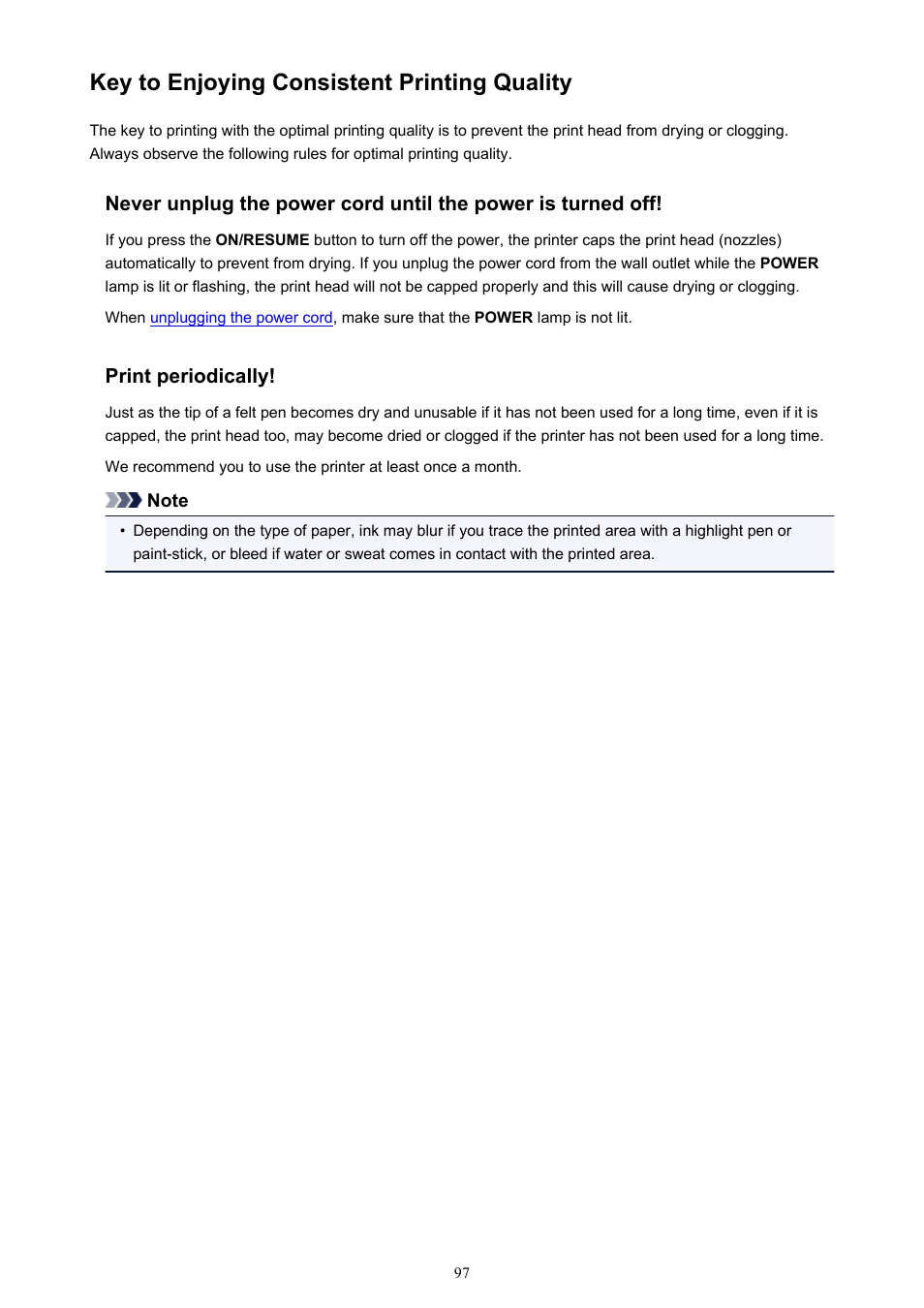 Key to enjoying consistent printing quality | Canon PIXMA iP2850 User Manual | Page 97 / 246