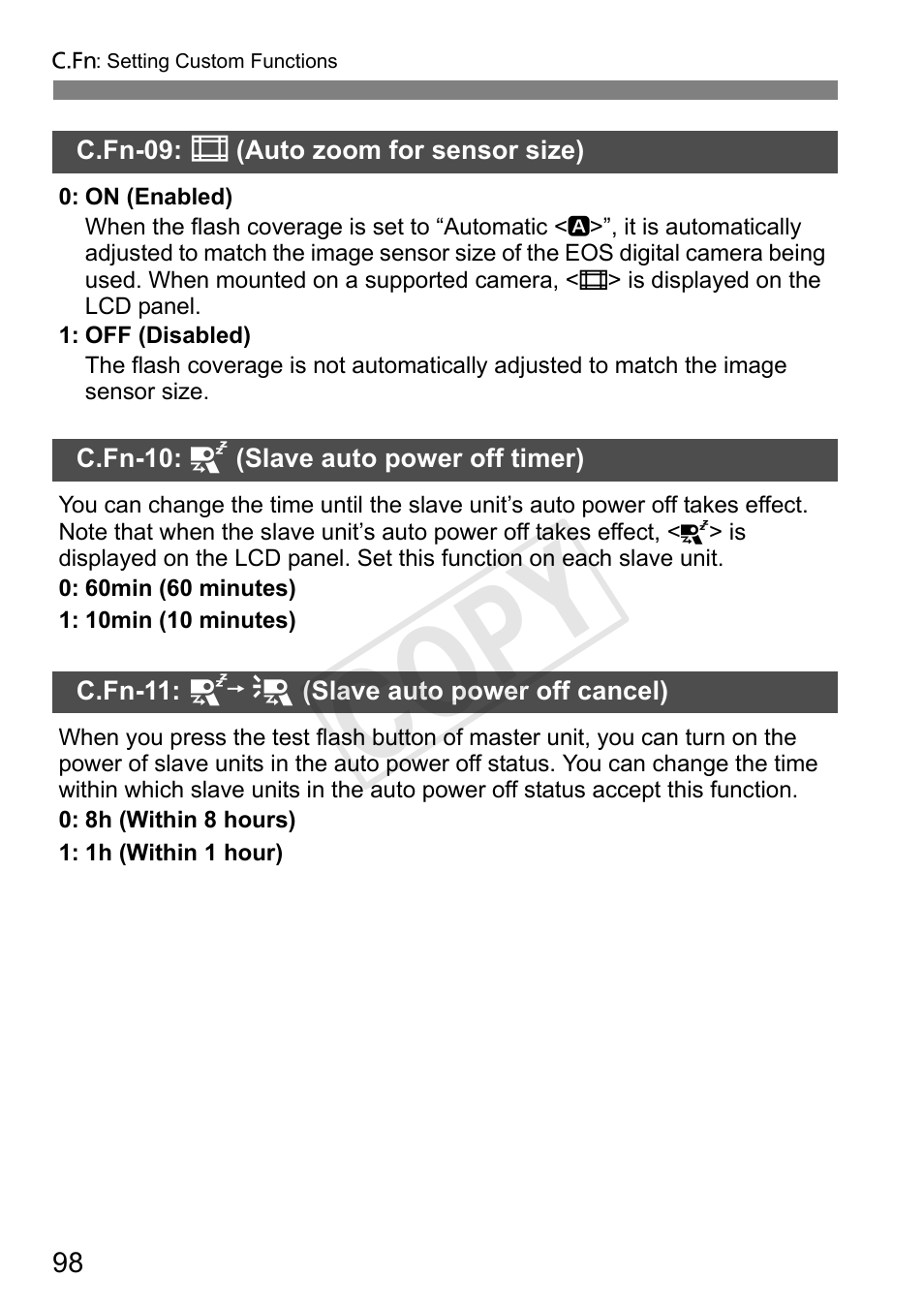 Cop y | Canon Speedlite 600EX-RT User Manual | Page 100 / 372