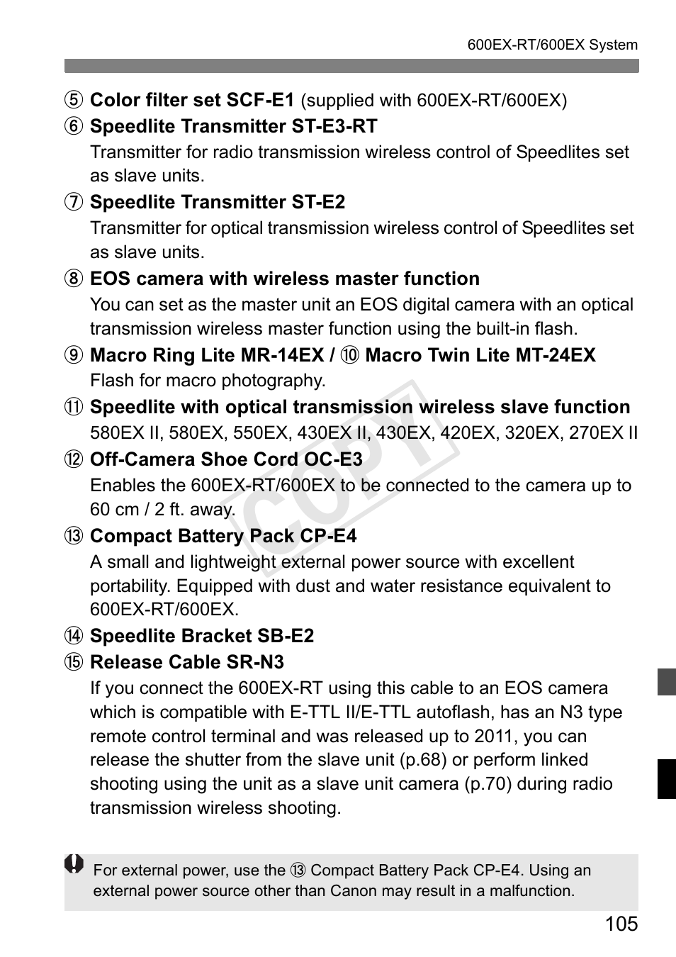 Cop y | Canon Speedlite 600EX-RT User Manual | Page 107 / 372