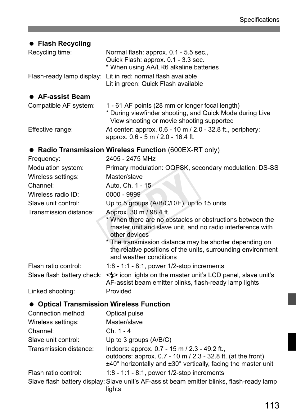 Cop y | Canon Speedlite 600EX-RT User Manual | Page 115 / 372