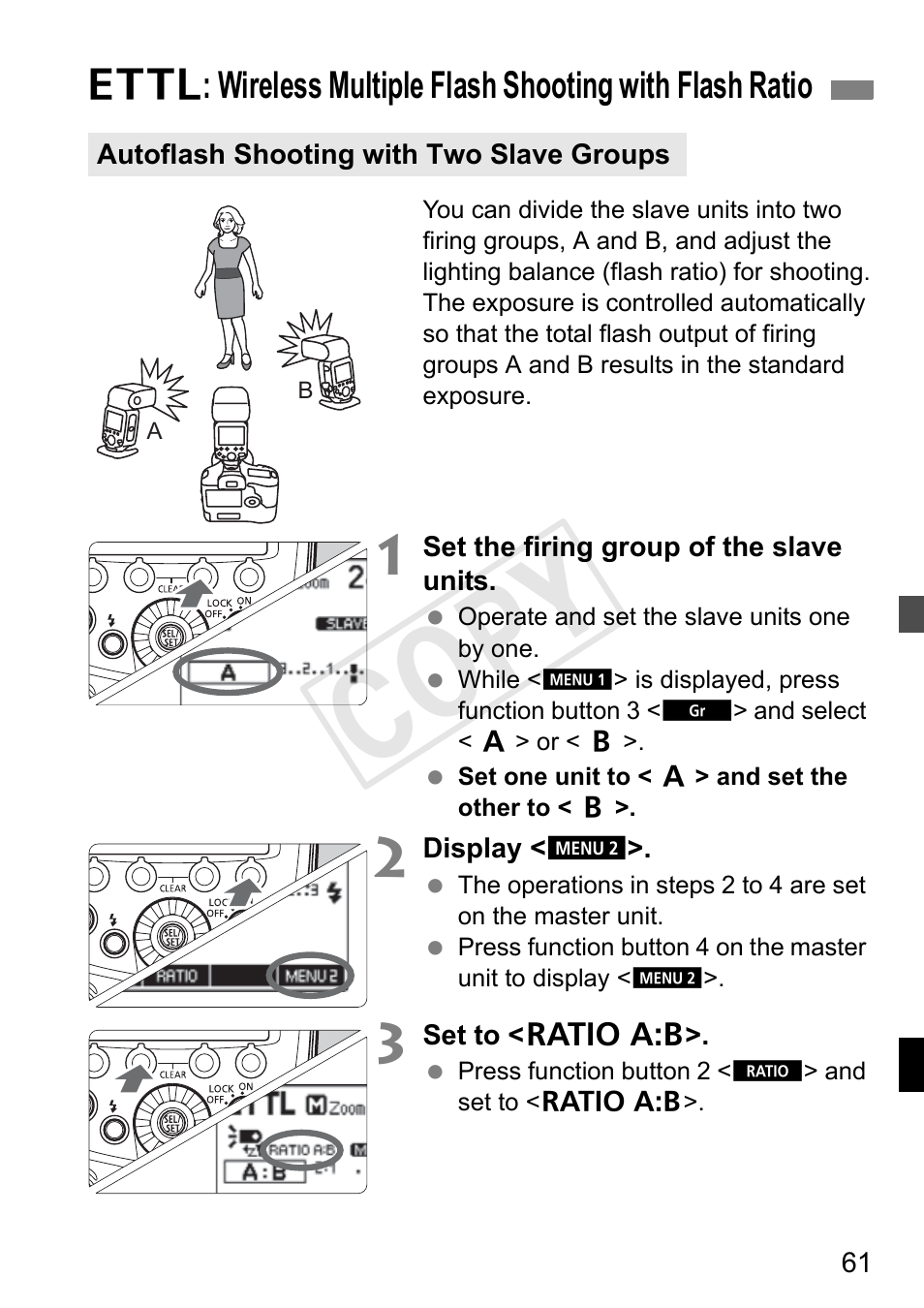Cop y | Canon Speedlite 600EX-RT User Manual | Page 63 / 372